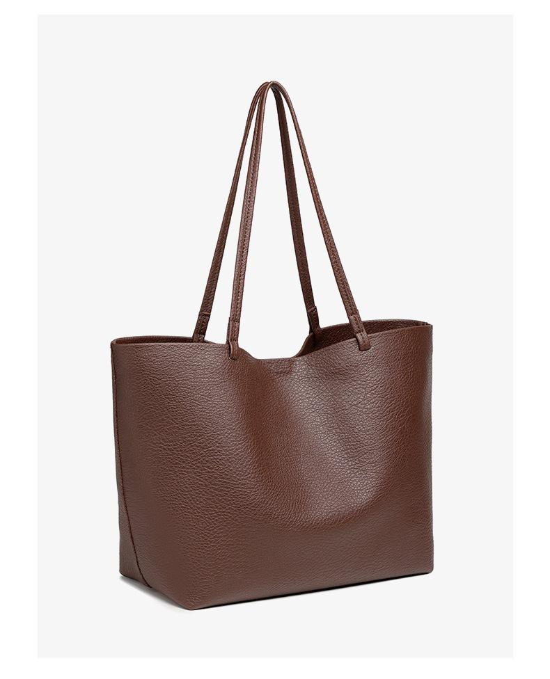 Women's Large Soft PU Mother-Child Shoulder Tote – Niche Fashion, Spacious Design