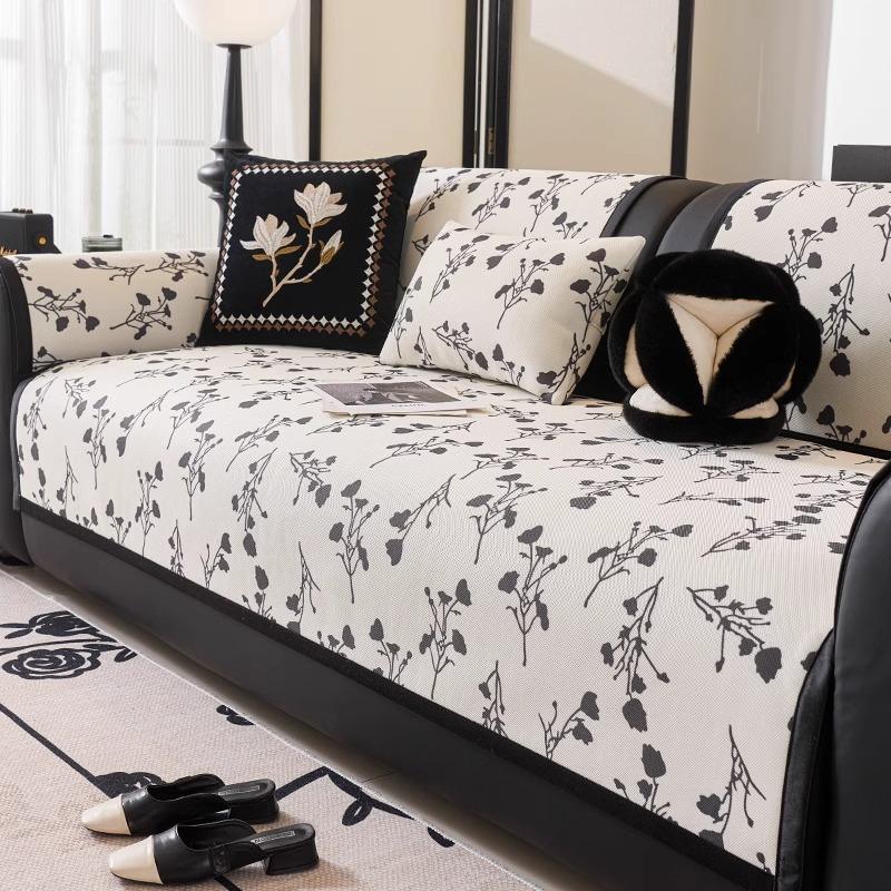Summer Sofa Cushion Ice Silk Non-Slip Antique Mat Seat Cushion French High-End Summer Cool Cushion Leather Sofa Cover