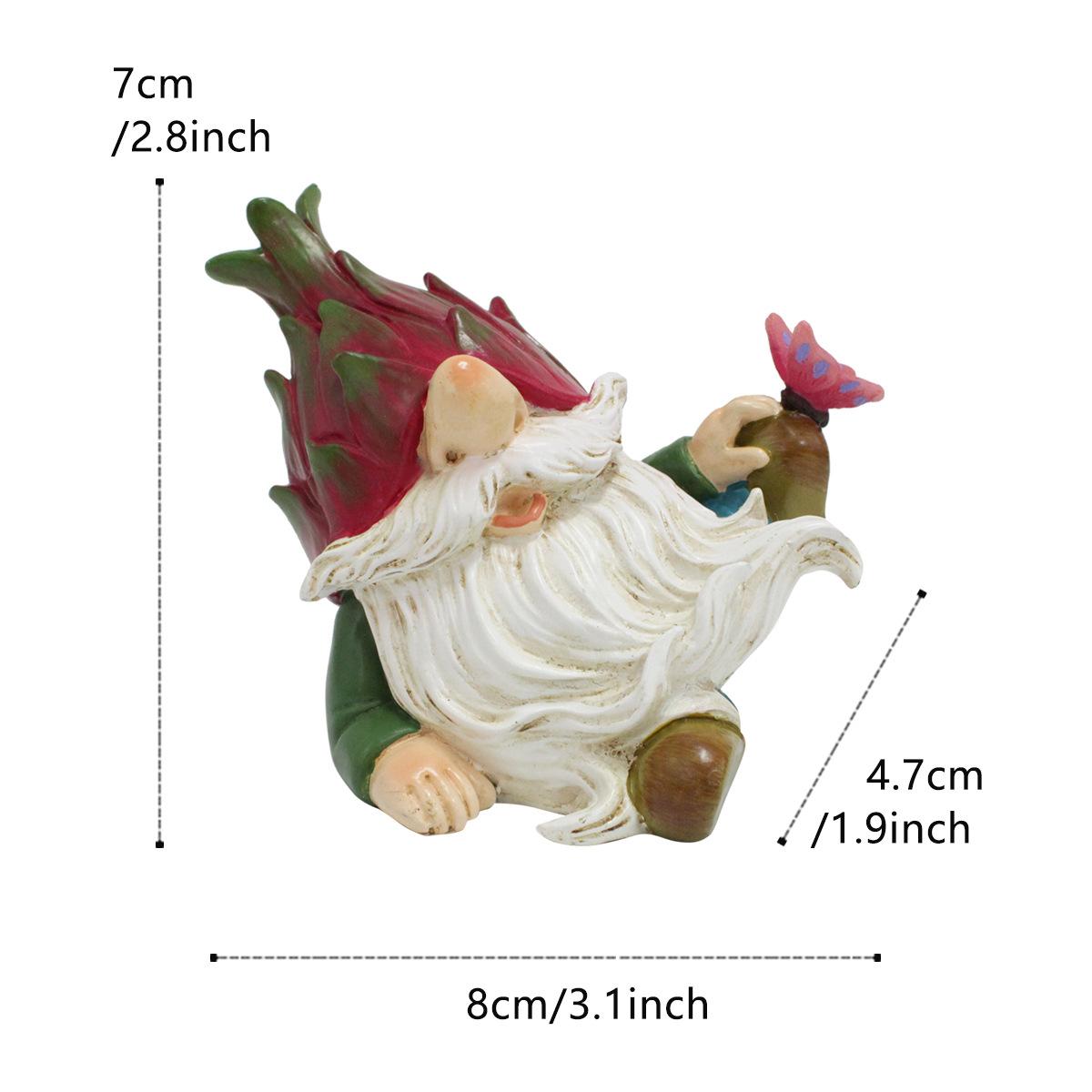 

Outdoor Garden Dwarf Statue Cute Fruit Gnome Ornament Resin Figurine Courtyard Balcony Landscape Pot Decoration Pineapple Elf