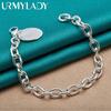 925 Sterling Silver Round Brand Pendant Bracelet For Women Wedding Party Fashion Jewelry