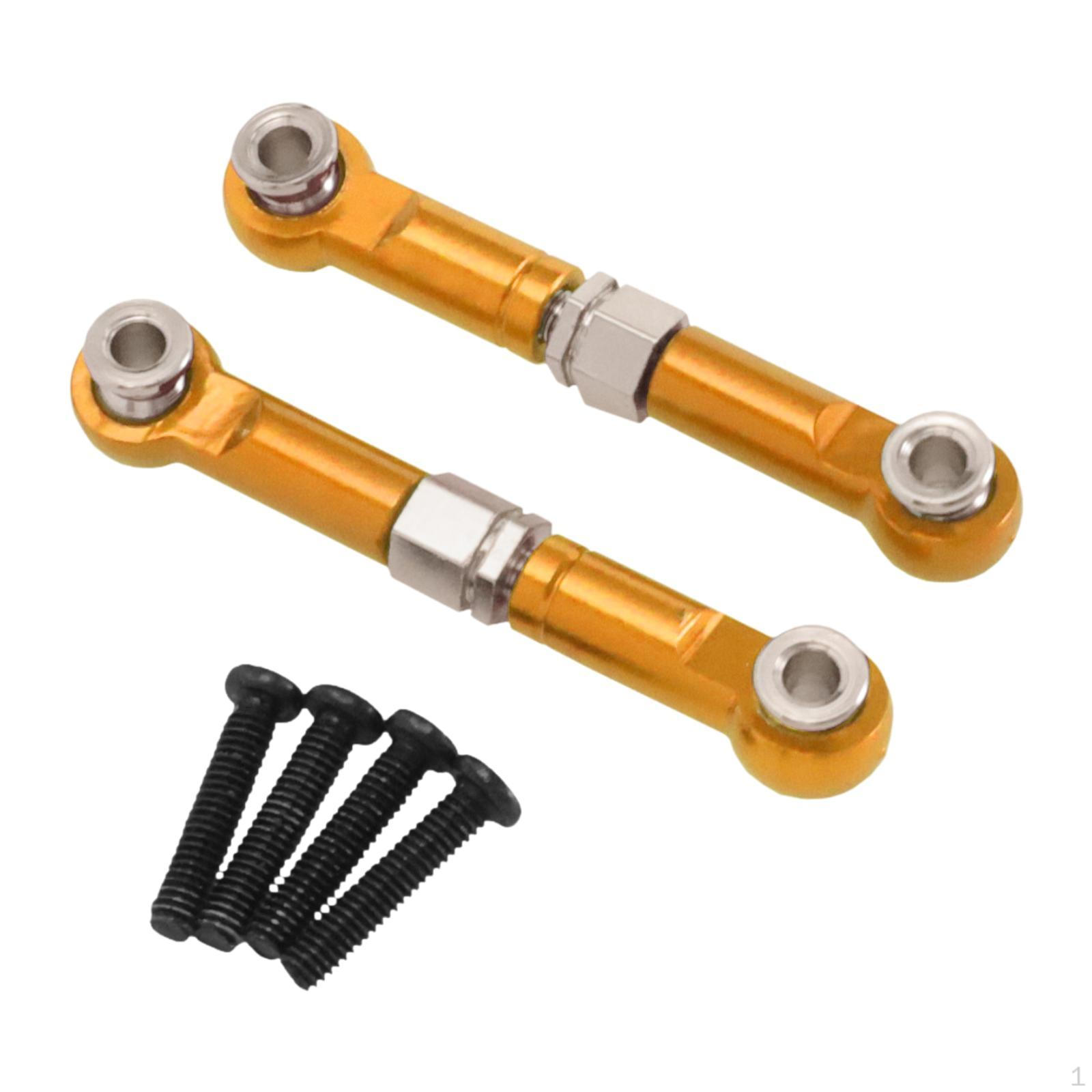 

2 Pieces 1:14 RC Car Steering Linkage Pull Rod Linkages Arm Tie Spare for 14211 Trucks Model DIY золотий
