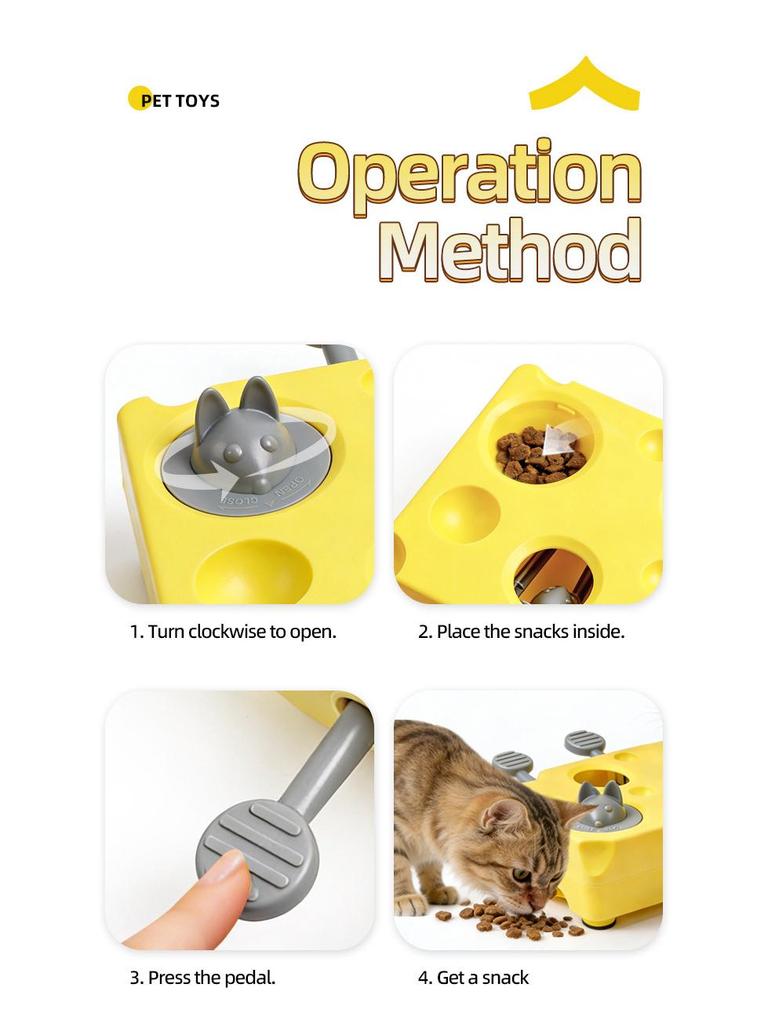 Interactive Cheese-Themed Cat Toy Dispenser