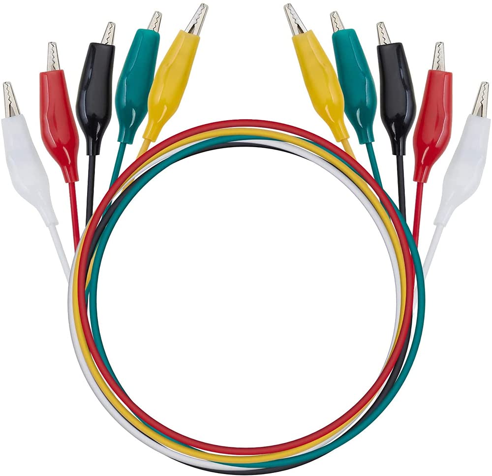 YFFSFDC 5 Colors 30pcs Tester Wire 50cm Alligator Clip Double Ended Electrical Test Cable