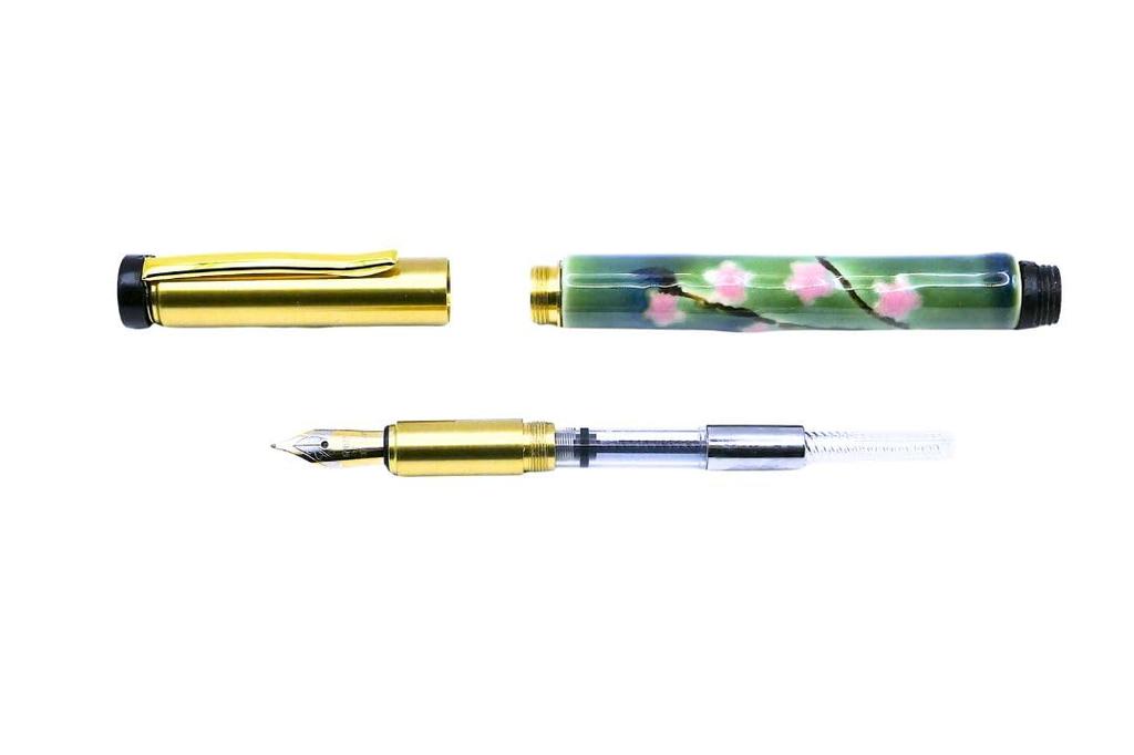 Kiyoteru Craft Porcelain Fountain Cherry Blossom Oribe Color Pen, Pattern, CLJ_AFP_205