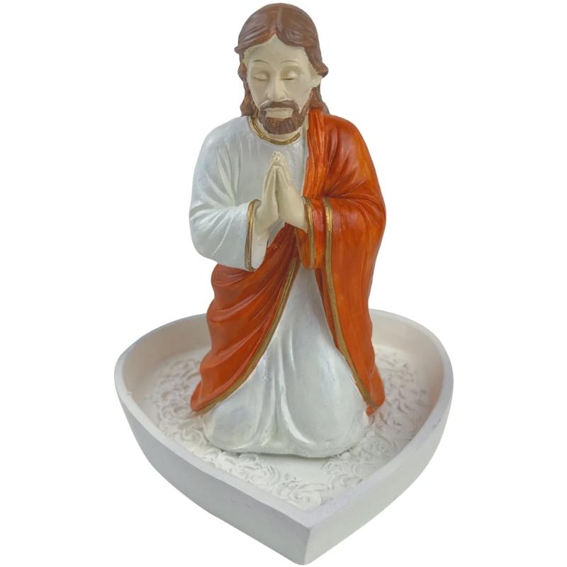 Sacred Sculpture Rosary Box Resin Catholic Religious Keepsakes Prayers Room Decoration Jewelry Storage