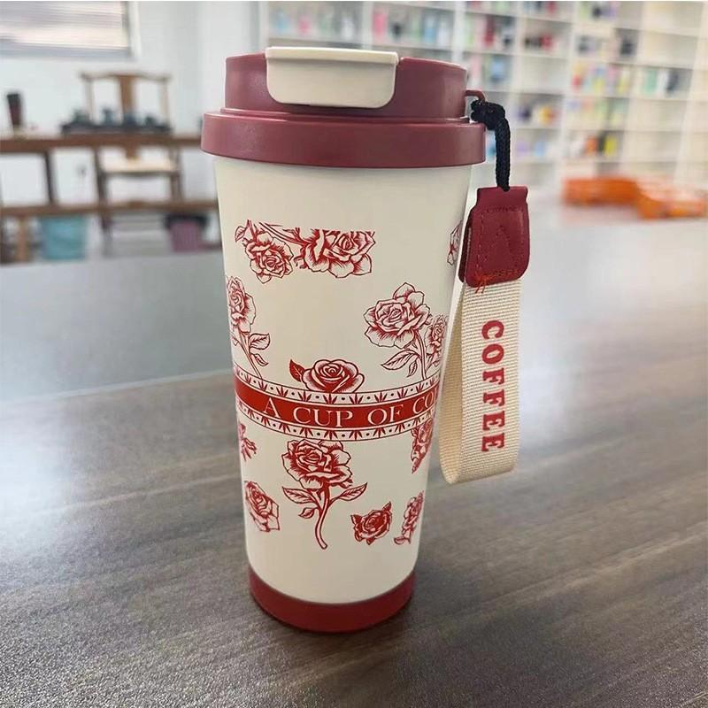 Light Luxury High-grade Water-sensitive Cup Stainless Steel Portable Coffee Cup Large Capacity High Value Niche Thermal Insulation Kettle