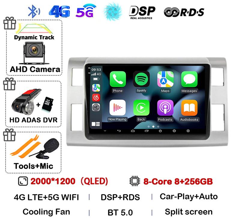 Android 14 Auto Carplay Car Radio For Toyota Previa 3 III XR50 Estima 2006-2019 Multimedia Navi GPS Player Stereo Head Unit DSP