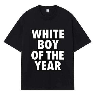 2026 Bílý Chlapec Roku Tištěné Grafické Y2k Harajuku Streetwear 100% Bavlna Tričko Ležérní Oversized Letní Pánské Tričko