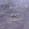 Genuine Moonstone Stud Earrings Rainbow Moonstone Jewelry For Women Silver Oxidized Bohemian Post Healing Crystal Stud Earrings Gifts
