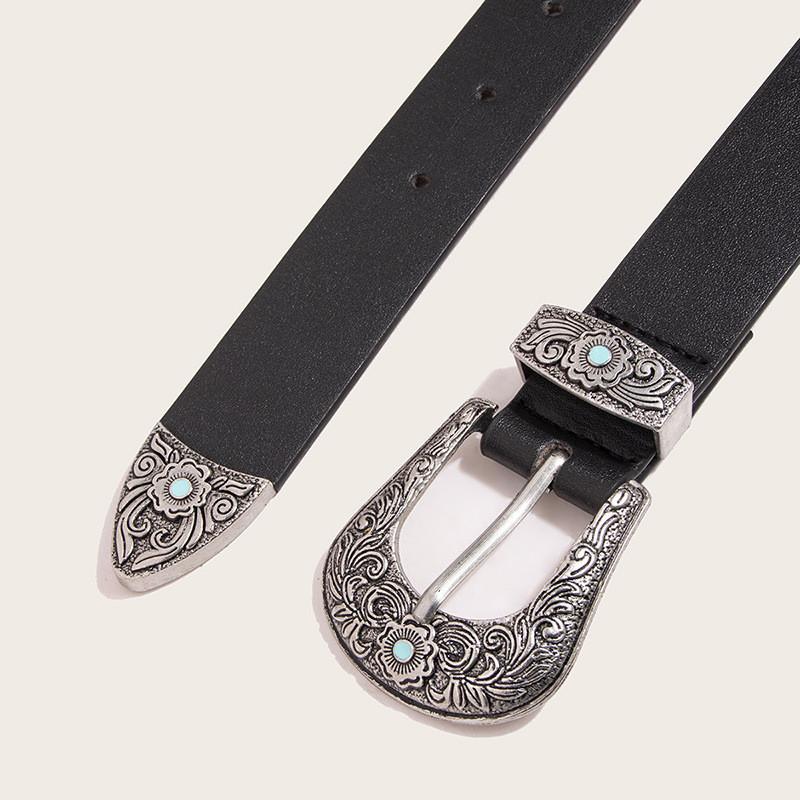Korean Style Womens Faux Leather Belt With Alloy Buckle For Chic Office Look