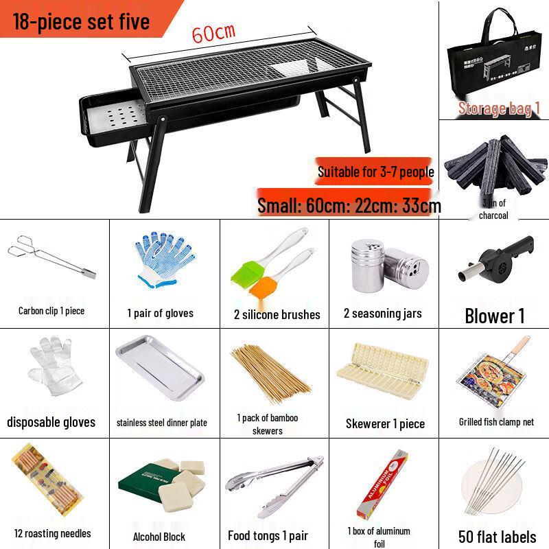 Handun Outdoor Stainless Steel Pull-Out BBQ Grill
