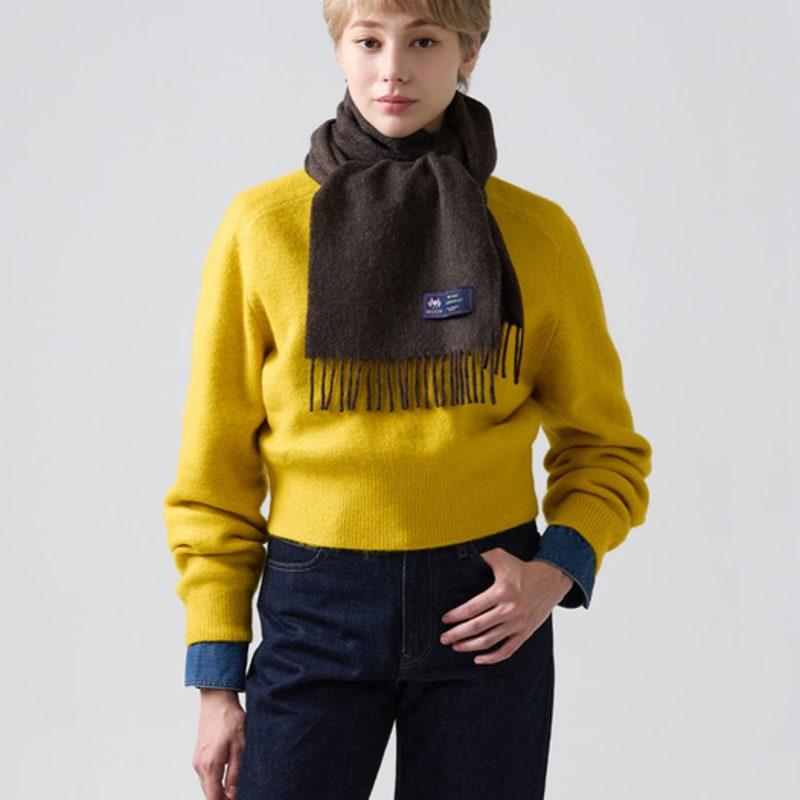 ABRAHAM MOON Merino Wool Muffler 25cm - Mocha