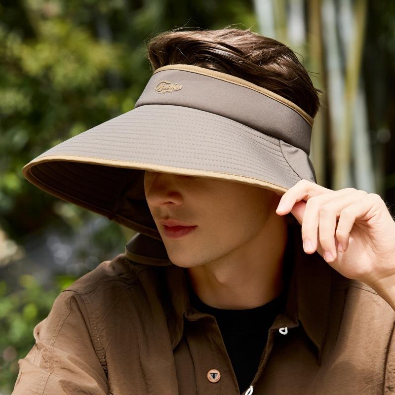 Summer Hat Sun Hat Children Uv Protection Men'S Mountaineering Hat Cold Silk Cool Fashion Letter Empty Top Sun Hat
