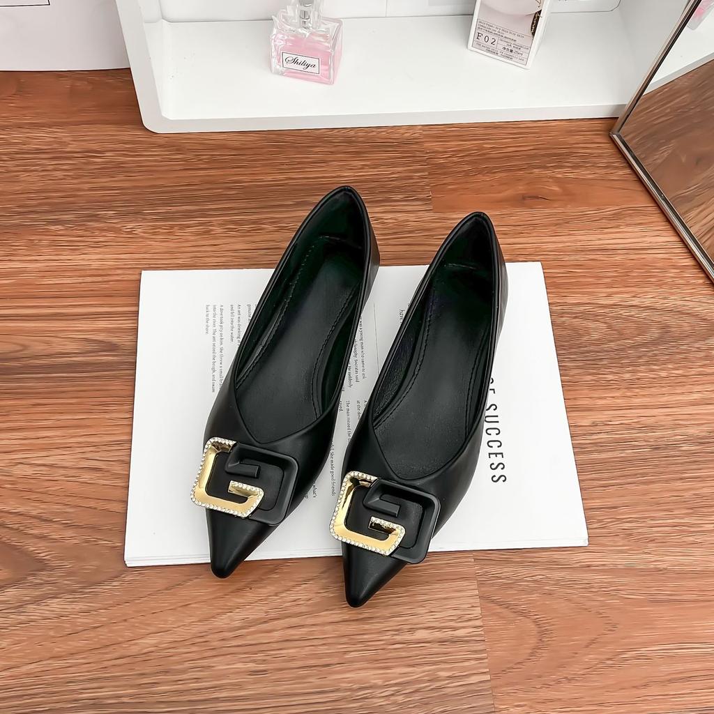 Pointed Single Shoes Women 2025 Spring Women Fashion Fairy Style Soft-soled Casual Shoes Women Wear High-end Work Shoes