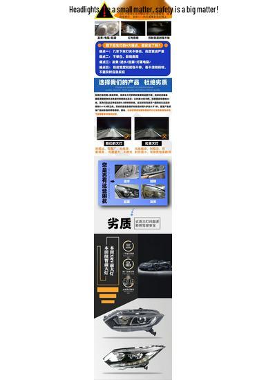 Front Headlight Assembly for 2015-2021 Honda XRV/Vezel/Binzhi - High and Low Beam Cover Driver Side - Left + Single Unit