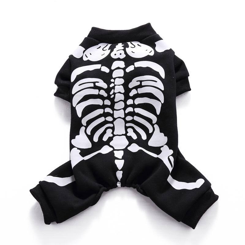 

Pet Skull Skeleton свитер Косплей Костюмы для Хэллоуина Рождественский костюм Одежда для собак и кошек 1 шт L