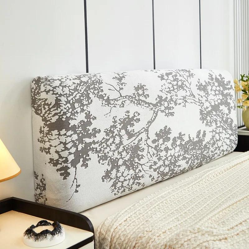 1 PC Headboard Cover Elastic Jacquard Bedside Cover for Bed In Bedroom Easy To Clean Headboard Cover A Pattern of Fancy Trees