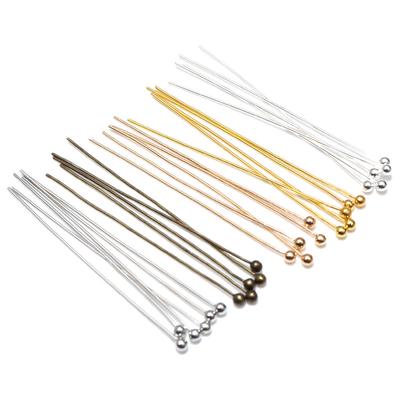 200ks/lot 16 20 25 30 40 45 50mm Stříbrná barva Kovové špendlíky s kuličkovou hlavičkou Pro DIY výrobu šperků Špendlíky s hlavičkou Komponenty Dia 0,5mm Potřeby