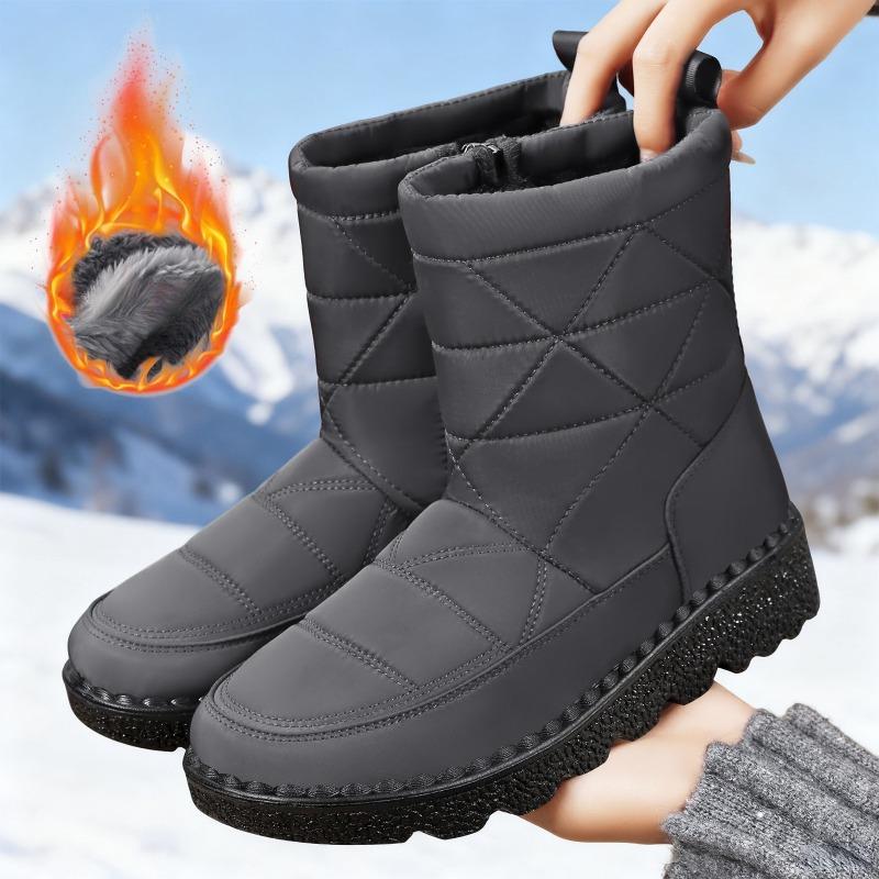 Women's Shoes, Cotton Shoes, Fleece and Thickened High-top Anti-slip Snow Boots, Casual and Versatile Cotton Boots