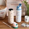 32oz Stainless Steel Thermos Water Bottle Cute Travel Vacuum Flasks Thermal Cup With Straw Sports Gym Water Bottle For Woman