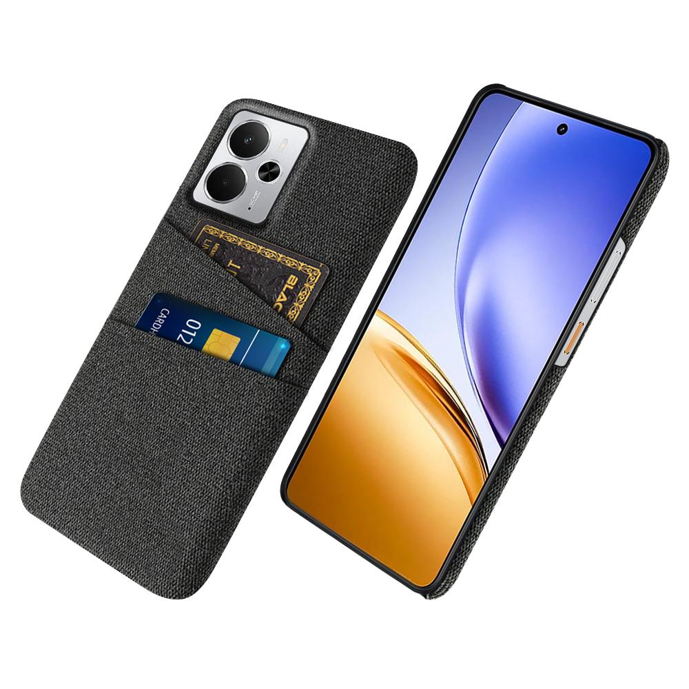 For Realme 14 5G Case Cloth+Hard PC Phone Cover with Dual Card Slots