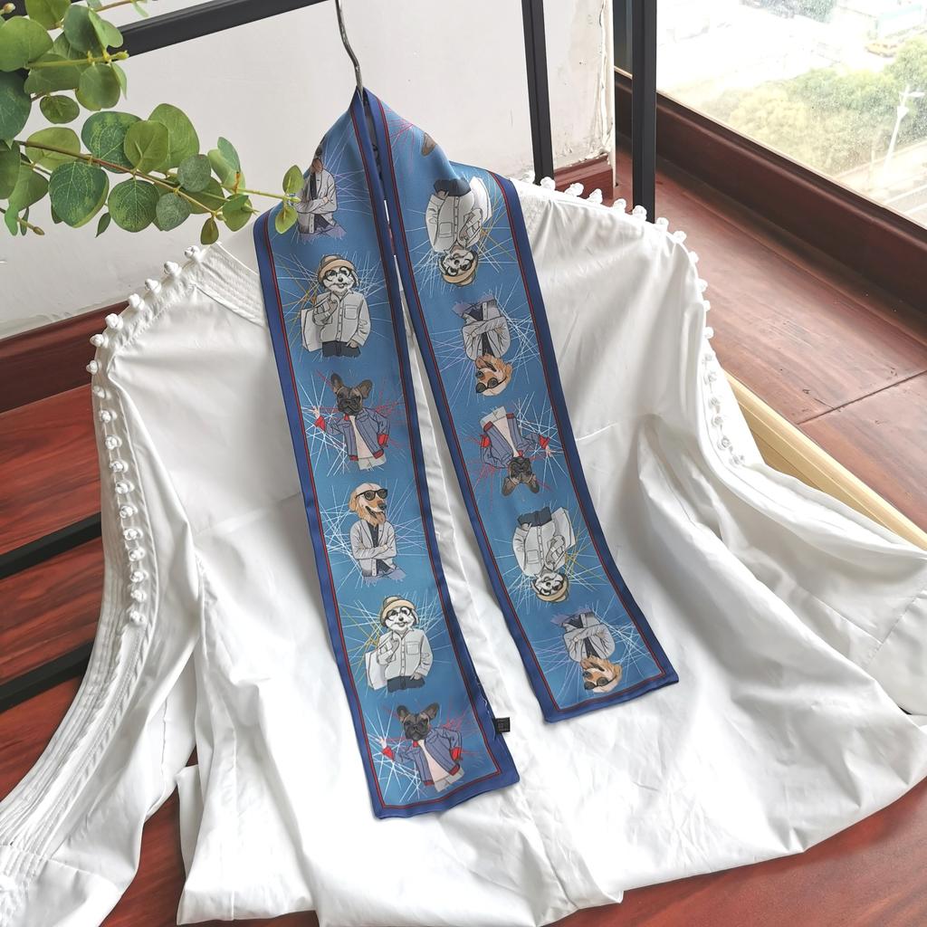 Hair Band Women Tie Hair Silk Scarf Silk Ribbon Headgear Internet Celebrity New Streamer French Long Silk Scarf Small Scarf Hair Strap