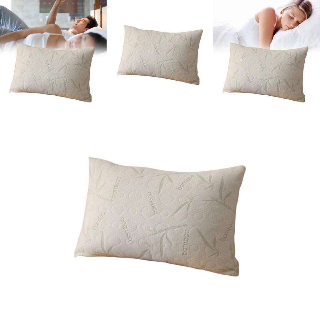 Memory Foam Luxury Pillow With Cool Silk Knit Cover For Adult Sleep Comfort