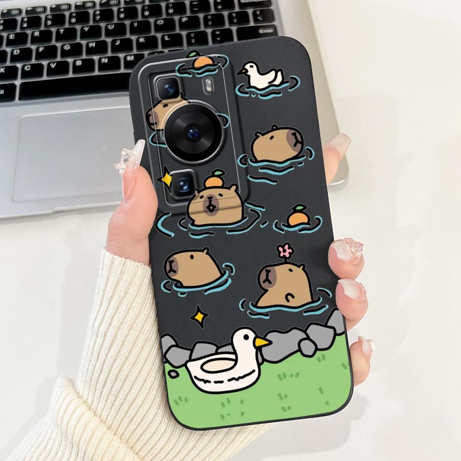 For Huawei P60 Pro Case MNA-LX9 Cover Cute Cartoon Rabbit Panda Soft Liquid Silicone Protective Cover For HuaweiP60 P60 Art Capa