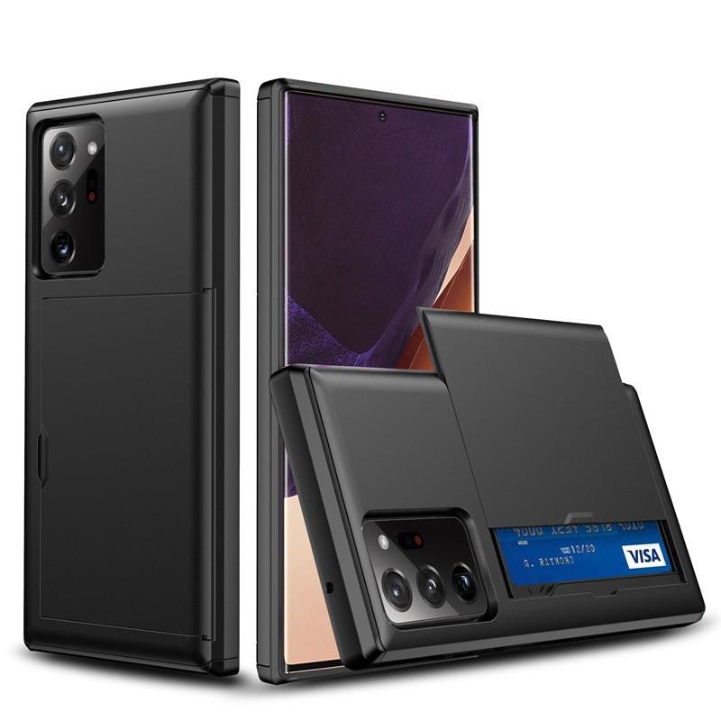 

Suitable Note20 Phone Case S20FE Slide Card Two-in-one Drop Resistance Note10 Wallet Protective Cover Samsung S24Ultra чорний