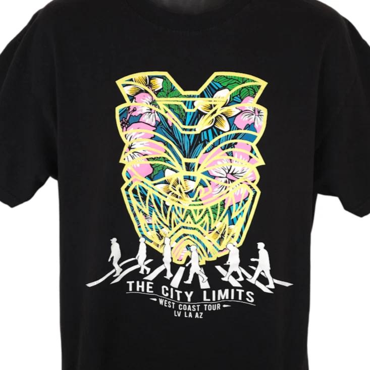 

Hawaii City Limits 100% Cotton T-shirt Mens Tees Top Mens Size Large Black West Coast Tour Pineapple Clan M
