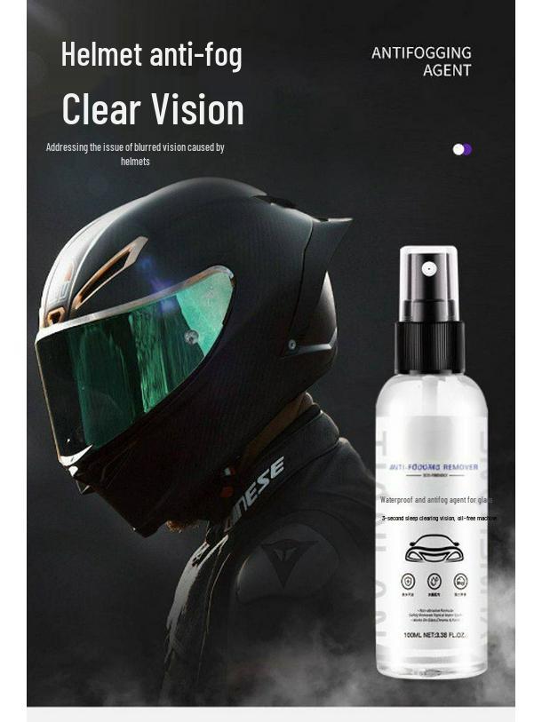 Anti-Fog Agent for Car Windshields, Motorcycle Goggles, Helmets, and Degreaser