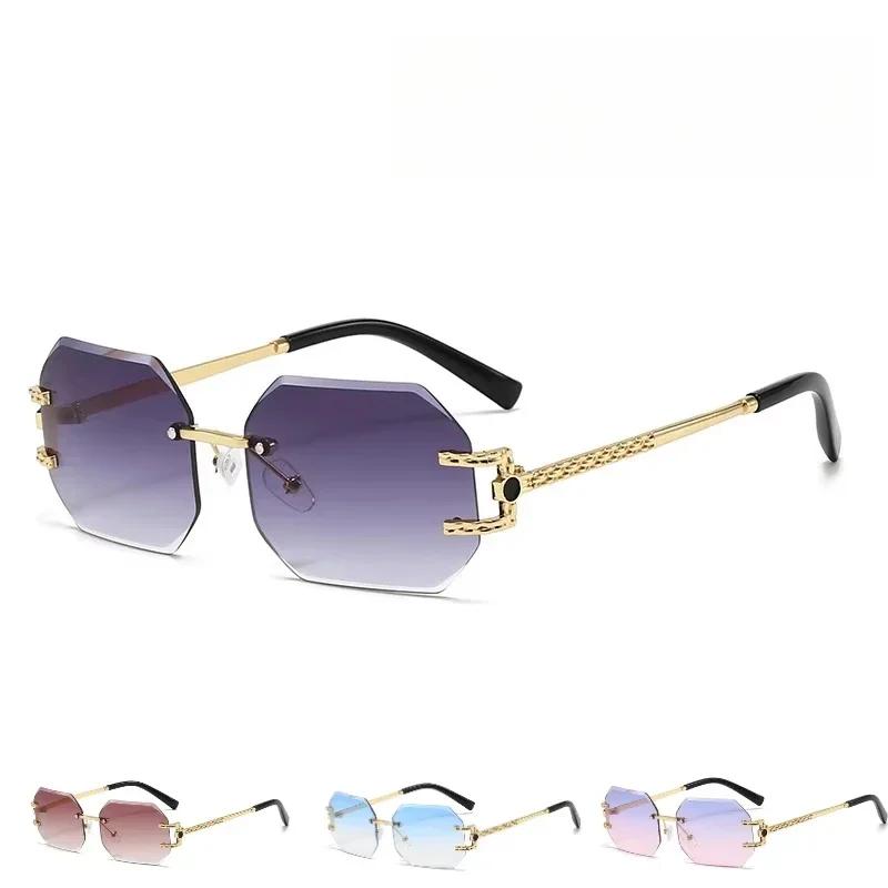 Luxurious High Quality Sunglasses for Women Eye Protection Rimless Ultraviolet-proof Sunglasses Glasses Men Outdoor Use Beach Travel Eyeglasses