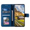 Étui portefeuille pour Samsung Galaxy A57 (5G) - Coque rabat - Cuir synthétique - Support intégré - 3 fentes cartes - Bleu