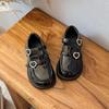 Little Girls' Black Leather Princess Shoes - French Style Soft Sole for Autumn 2025, Perfect for Campus & Performances.