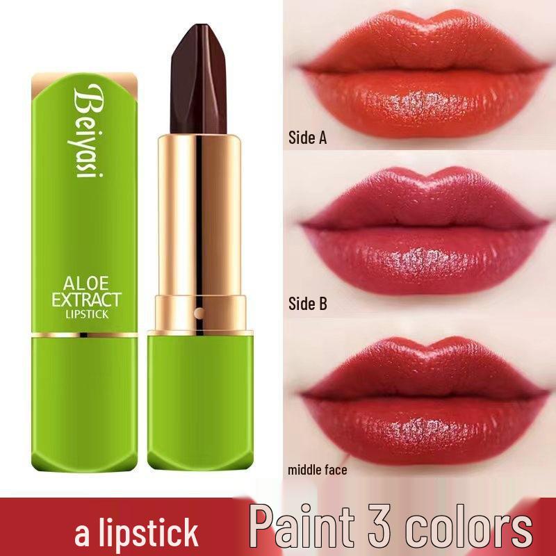 Beiyasi Aloe Three-Color Color-Changing Lipstick - Available for 24-Hour Shipping.