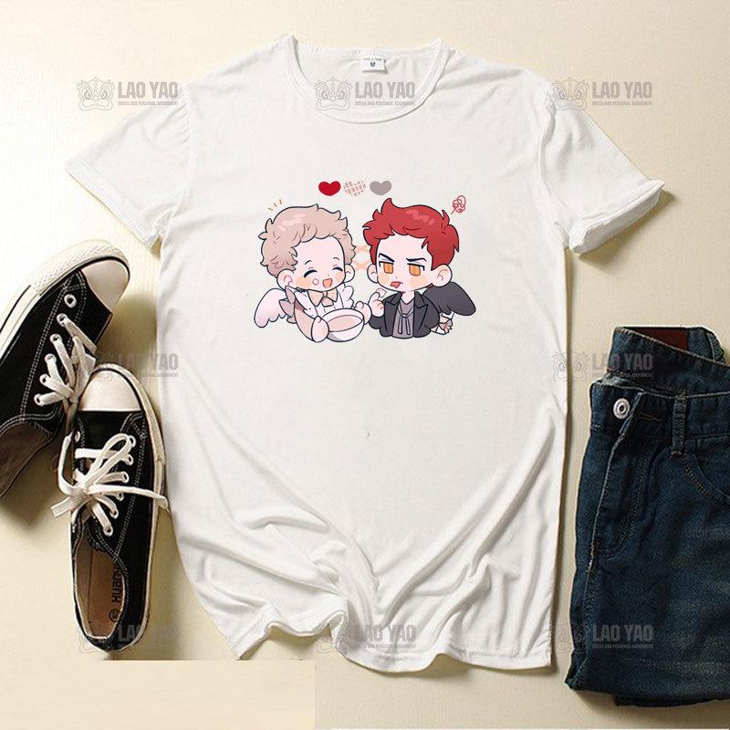 Good Omens Graphic T-Shirt Men Aziraphale Ineffable Go David Tennant Angel Amazing Woman Tees Short Sleeve T Shirt Original