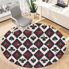 1pc Playing Cards Pattern Office Round Area Rug, Indoor Mat Suitable For Office, Under Office Chairs Bedroom Living Room Home Decor, Room Deco
