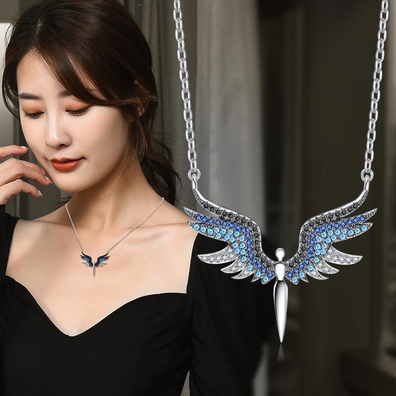 Beautiful Steel Titanium Angel Wings Necklace For Women Perfect For Gifts Travel