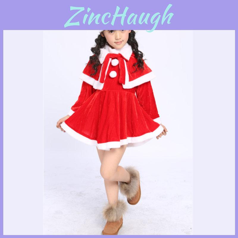 Soft Cotton Blend Children's Christmas Apparel Red Santa Suit For Boys And Girls