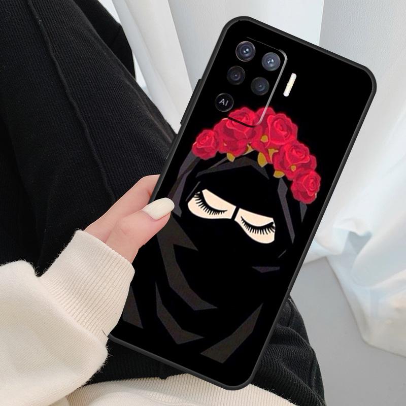 Muslim Islamic Girls Arabic Hijab Case For Oppo A18 A38 A58 A78 A98 A80 A60 A40 A96 A76 A16 A94 A74 A54 A15 A17 A57 A77 A5 Pro