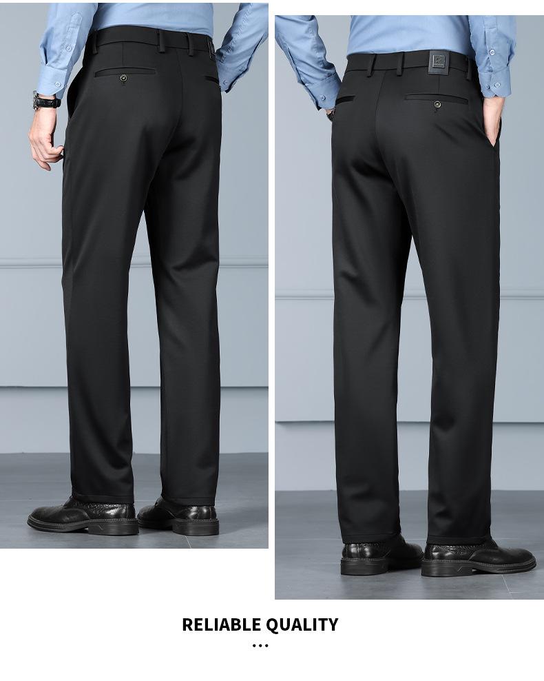 Tide Men's Lamb Wool Casual Straight-Leg Pants for Autumn/Winter - Business Casual Style