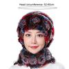 Gorro de invierno para mujer con bufanda integrada, grueso, cálido, de piel sintética de conejo Rex, con decoración floral, resistente al viento, para viajes al aire libre y frío.