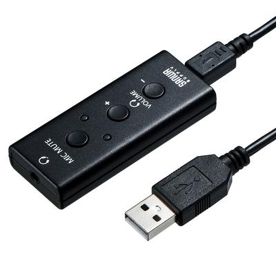 SANWA SUPPLY USB Audio Adapter (for 4-pole Headsets) MM-ADUSB4