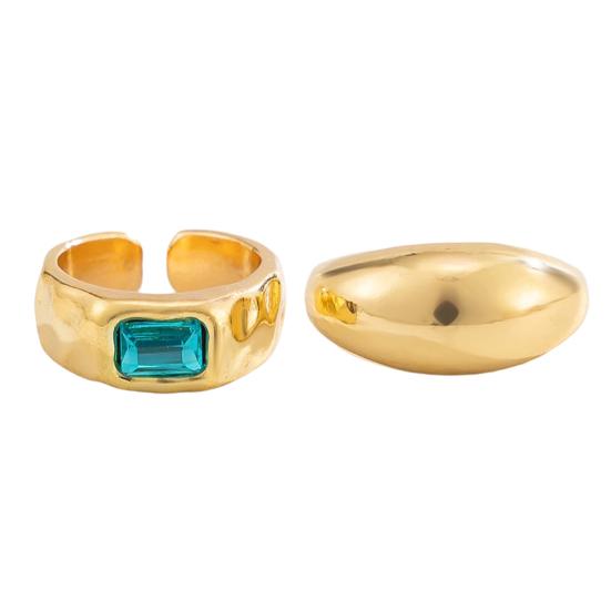 Alloy Toe Rings, Adjustable with Colored Gemstones Decor, Comfortable Non-Fading Beach Foot Jewelry, for Women Summer Accessory