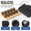 3D Skull Ice Machine Mold for Whiskey - 10 Cavity Skull Ice Cube Tray with Funnel - Skull Silicone Mold for Baking, Chocolate