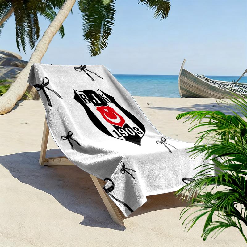 Asciugamano da Spiaggia Stampa Besiktas Gymnastics Club, Asciugamano Grande Morbido ad Asciugatura Rapida per Spiaggia Campeggio Nuoto