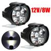 Motorcycle Headlight Spot Lights High Bright Waterproof Work Fog Bulb LED 6 Lamp Auxiliary Spotlights Lights Switch Scooter T5U0