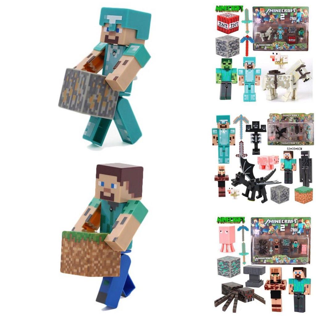 Minecraft Puslespils Actionfigurer Samling Høj Kvalitet Boligdekoration Og Gave Til Spillere