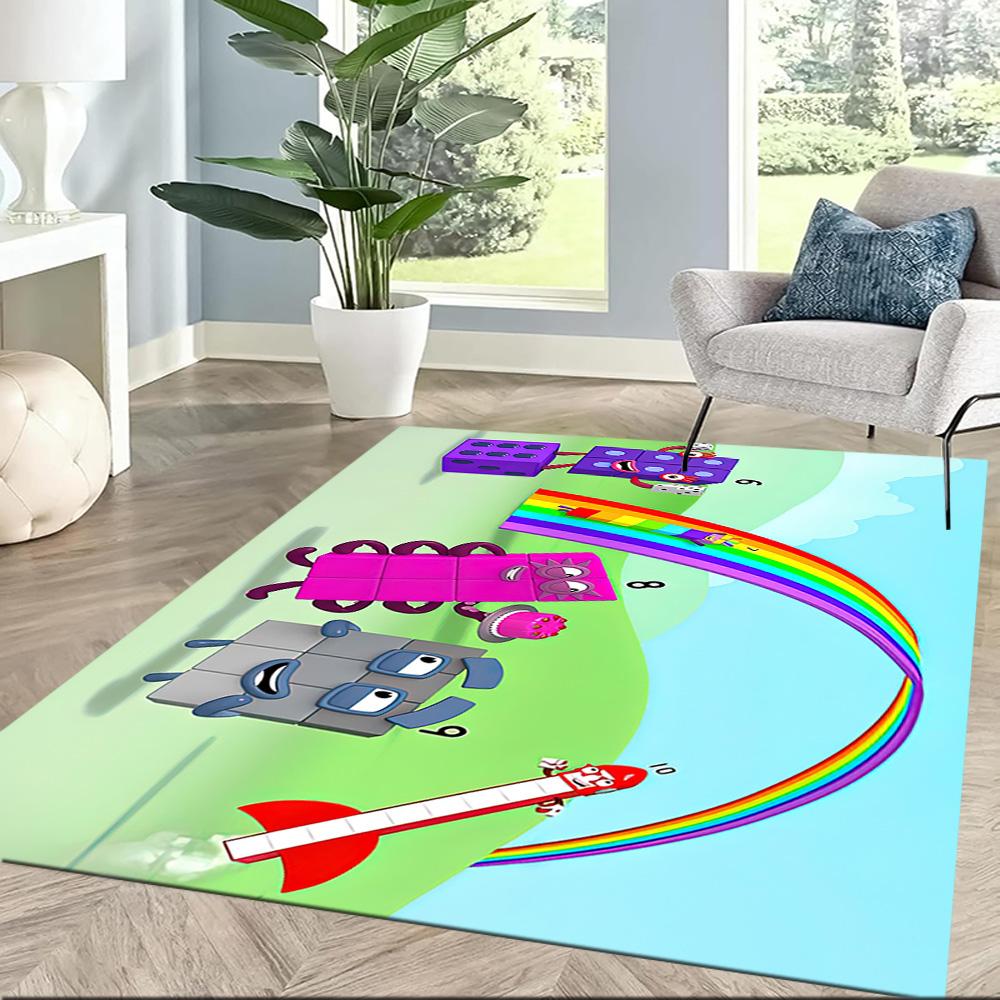 Numberblocks Carpet Design for Study Room Bedrooms Game Room Dormitory Antislip Carpet Anime Office Decor Gift for Festivals