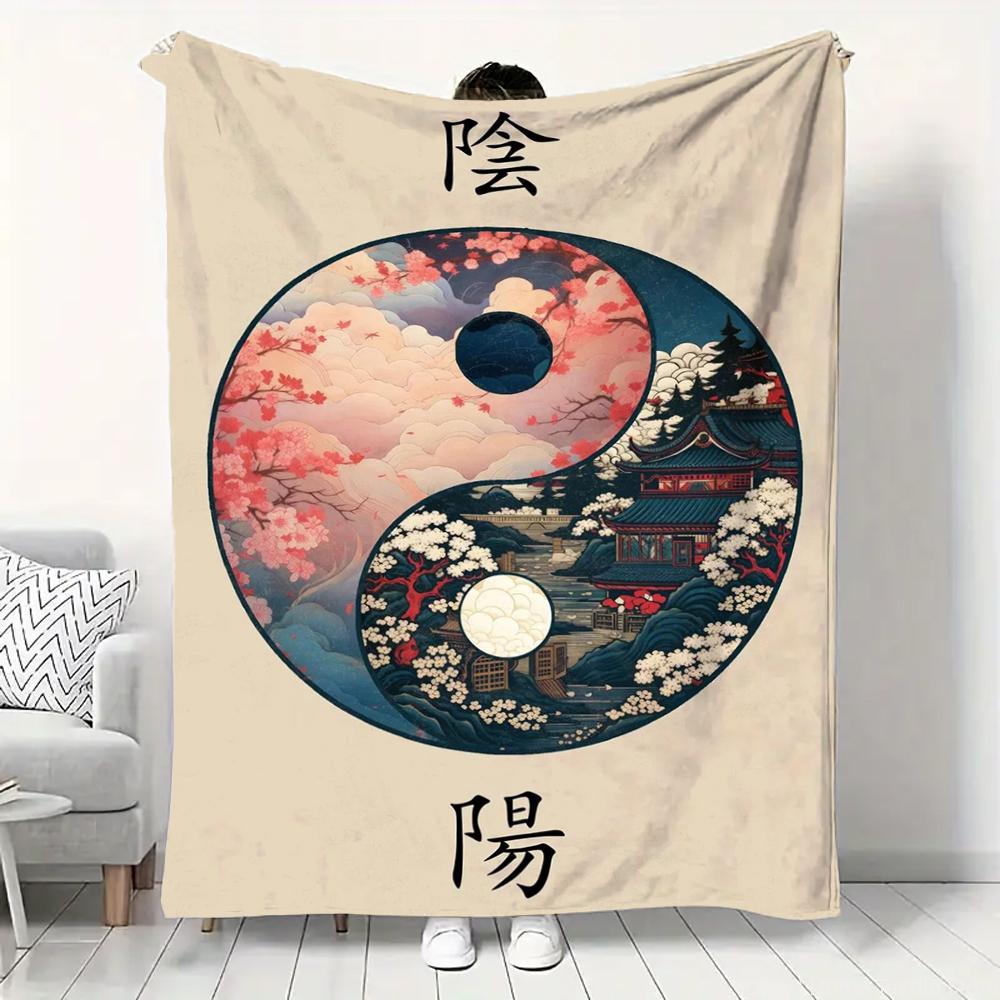 Japanese Landscape Samurai Geisha Flannel Fluffy Throw Camping Blanket for Children Adult Sofa Throw Blanket Modern Fashion Gift
